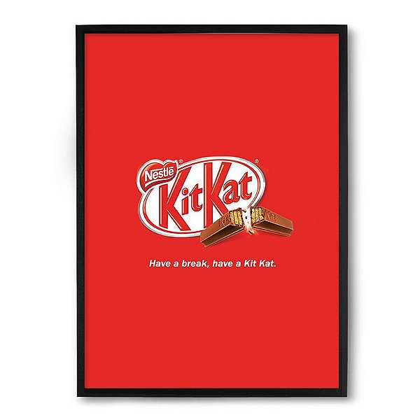 Quadro Decorativo 23x33cm Nerderia e Lojaria kit kat preto