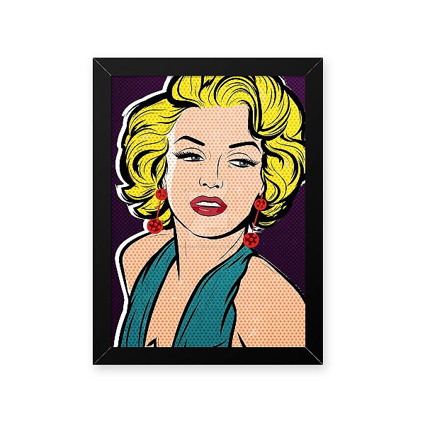 Quadro Decorativo 23x33cm Nerderia e Lojaria monroe preto