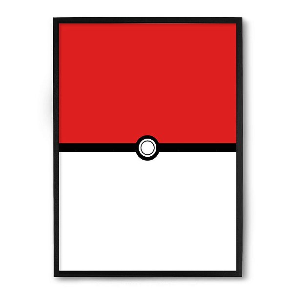 Quadro Decorativo 23x33cm Nerderia e Lojaria pokeball preto