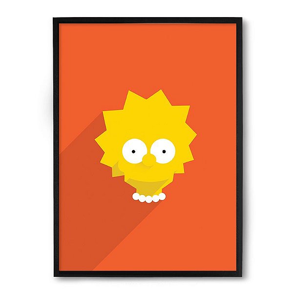 Quadro Decorativo 23x33cm Nerderia e Lojaria simpsons lisa preto