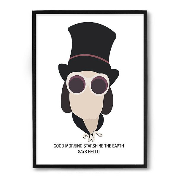 Quadro Decorativo 23x33cm Nerderia e Lojaria willy wonka preto