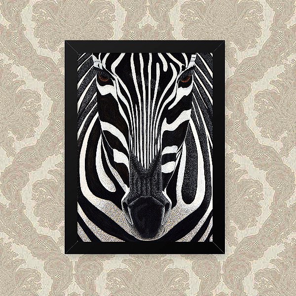 Quadro Decorativo 23x33cm Nerderia e Lojaria zebra foco preto