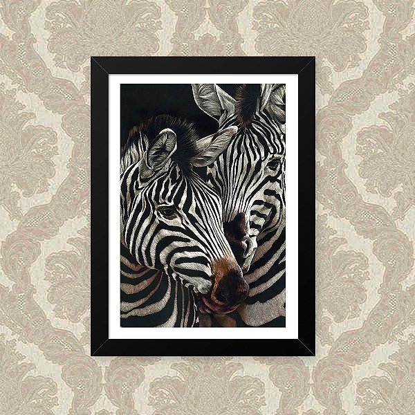 Quadro Decorativo 23x33cm Nerderia e Lojaria zebras preto