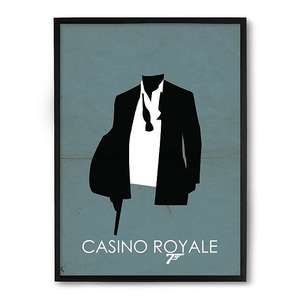 Quadro Decorativo 33x43cm Nerderia e Lojaria casino royale preto