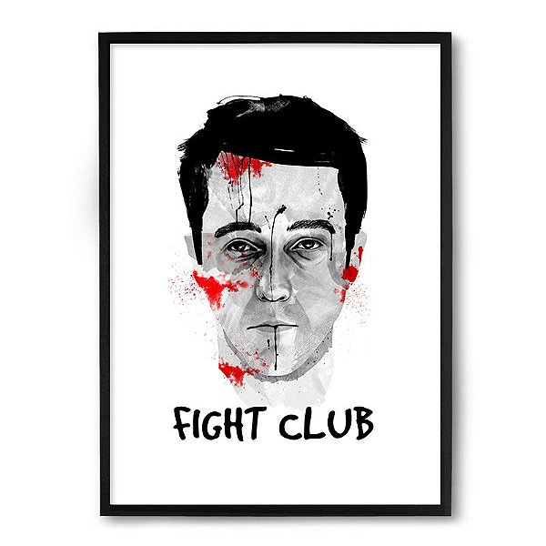 Quadro Decorativo 33x43cm Nerderia e Lojaria fight club norton preto