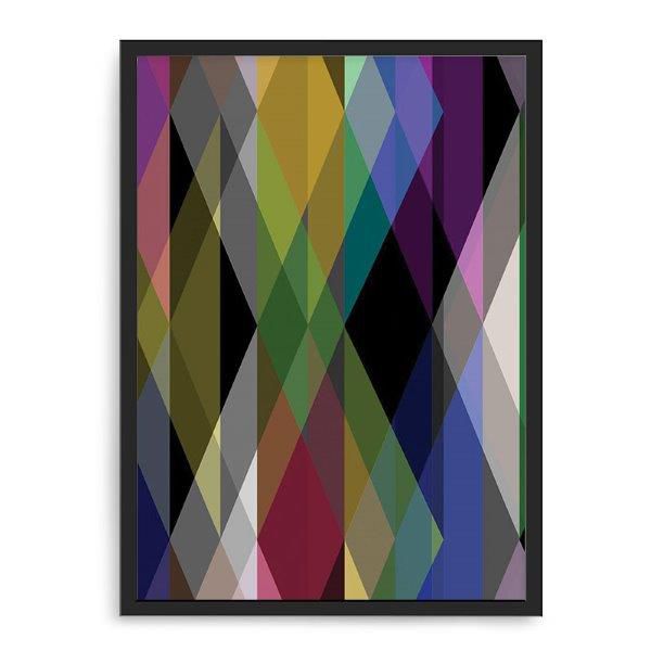 Quadro Decorativo 33x43cm Nerderia e Lojaria geometrica 14 preto