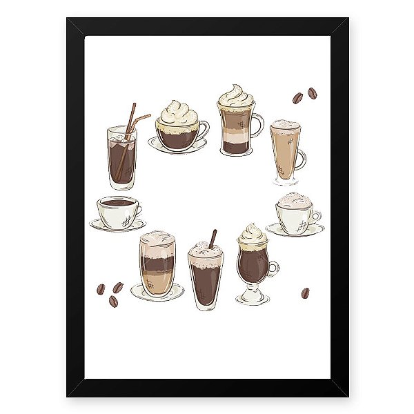 Quadro Decorativo 33x43cm Nerderia e Lojaria graos cup preto