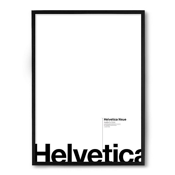 Quadro Decorativo 33x43cm Nerderia e Lojaria helvetica preto