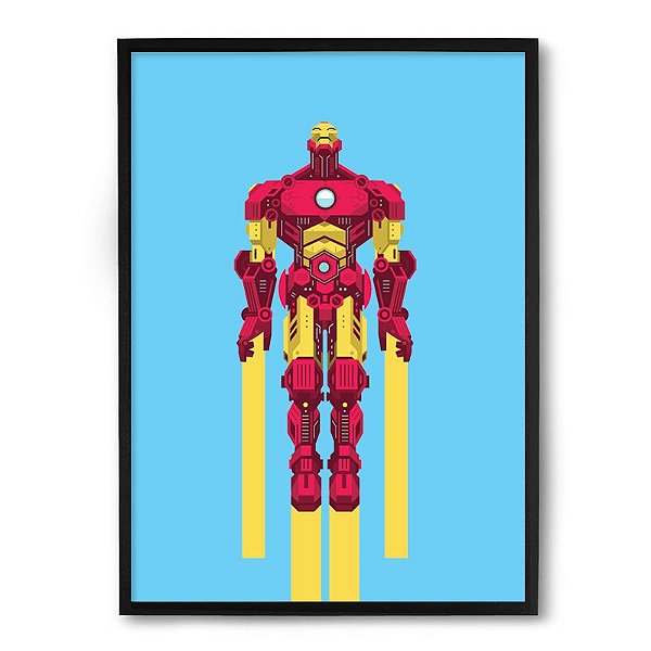 Quadro Decorativo 33x43cm Nerderia e Lojaria ironman preto