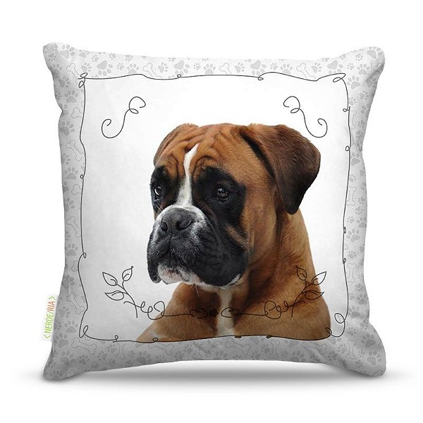 Almofada 45 x 45cm  Nerderia e Lojaria dog boxer colorido