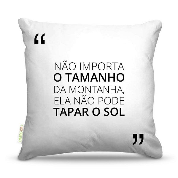 Almofada 45 x 45cm  Nerderia e Lojaria frases montanha colorido