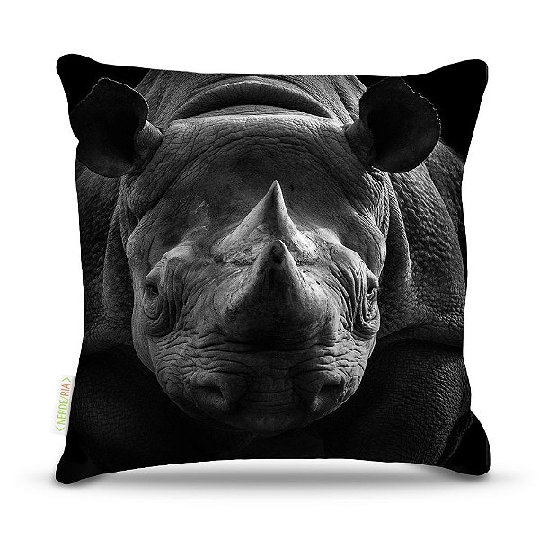 Almofada 45 x 45cm  Nerderia e Lojaria rhino colorido