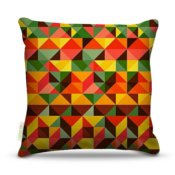 Almofada 45 x 45cm  Nerderia e Lojaria geometrica09 laranja colorido