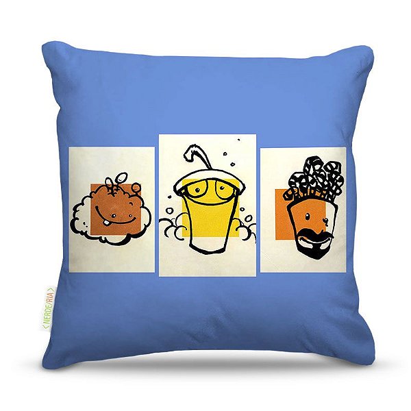 Almofada 40 x 40cm Nerderia e Lojaria aqua teen03 colorido