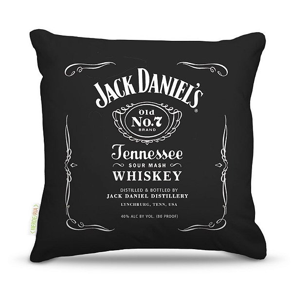 Almofada 40 x 40cm Nerderia e Lojaria JACK DANIELS colorido