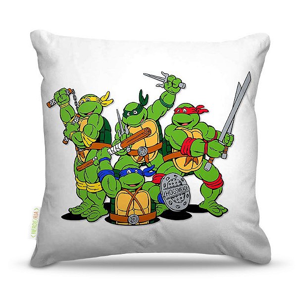 Almofada 40 x 40cm Nerderia e Lojaria tmnt05 colorido