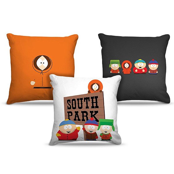 Combo de almofadas 40 x 40 cm (3und.) Nerderia e Lojaria south park 01 colorido