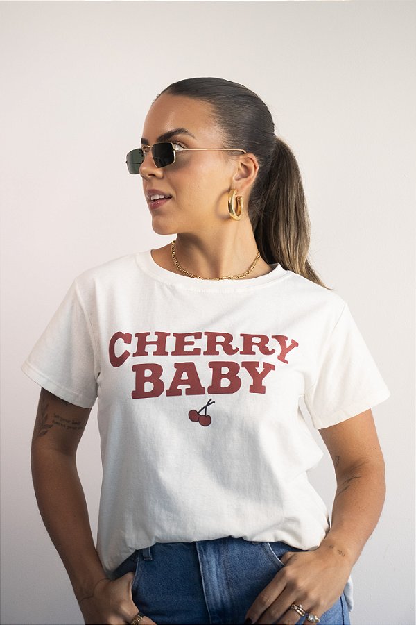 T-shirt Cherry Branca