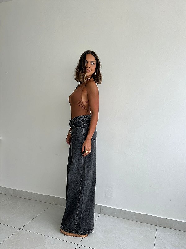 Calça Pantalona Black Estonado Malu