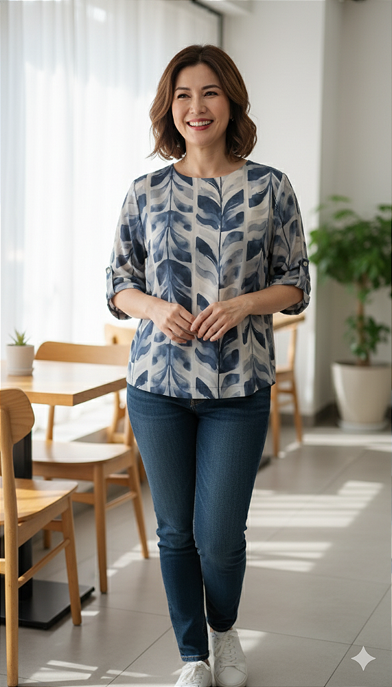 Blusa de viscose estampado