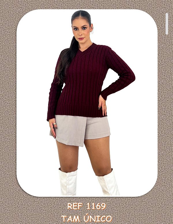 Blusa de tricot de tranças