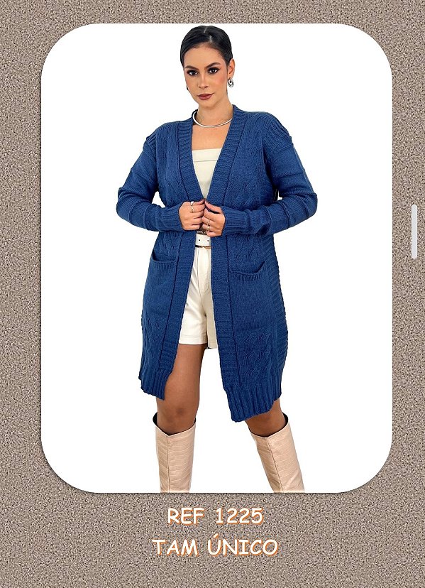 Casaco de tricot ponto desagulhada