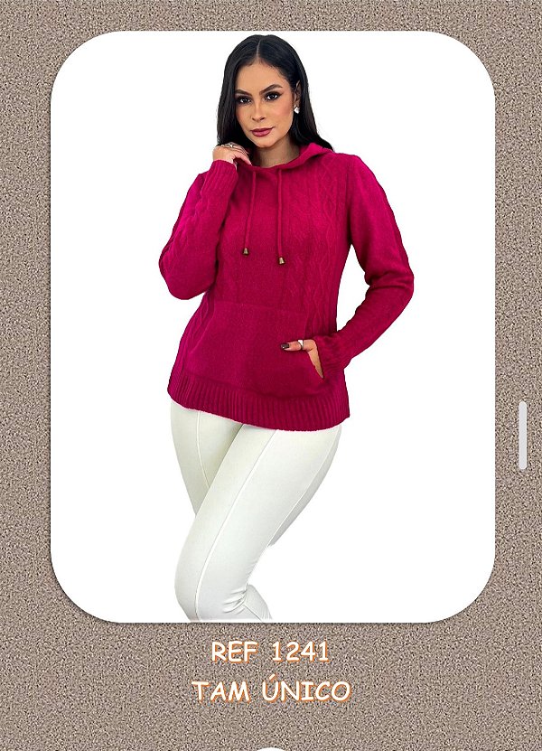 Blusa mousse com capuz