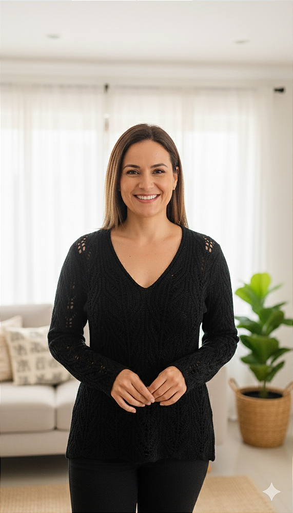 Blusa tricot fio lurex