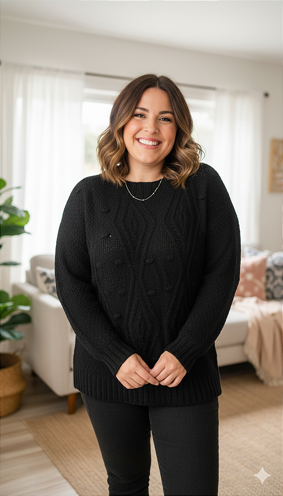 Blusa mousse trabalhado