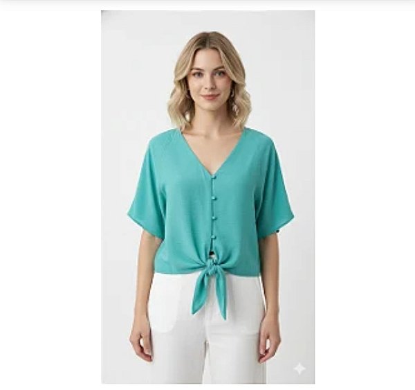 Blusa de viscose com amarração