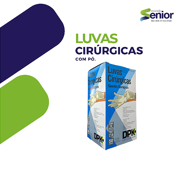 LUVA CIRURGICA ESTÉRIL LÁTEX C/ PÓ 7,0 - DESCARPACK 50 PARES