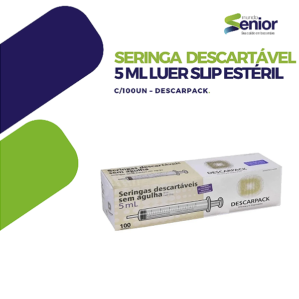 Seringa Descartável 5ml Luer Slip Estéril C/100Un - Descarpack