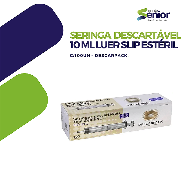 Seringa Descartável 10ml Luer Slip Estéril C/100Un – Descarpack