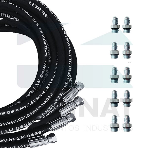 Kit Completo Mangueira Prensada Tam G Para Bloco De 10mm
