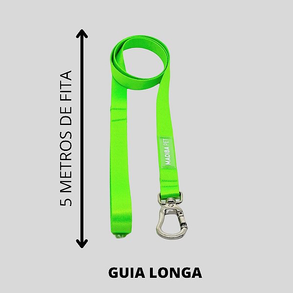 Guia Longa Light Green para Cães Madiba Pet - 5 Metros