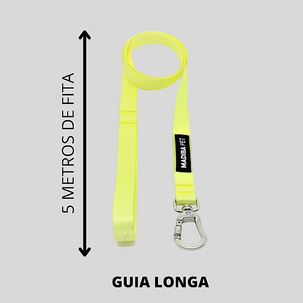 Guia Linga Lemon Yellow para Cães Madiba Pet - 5 Metros