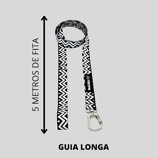 Guia Longa Africa Twee para Cães Madiba Pet - 5 Metros