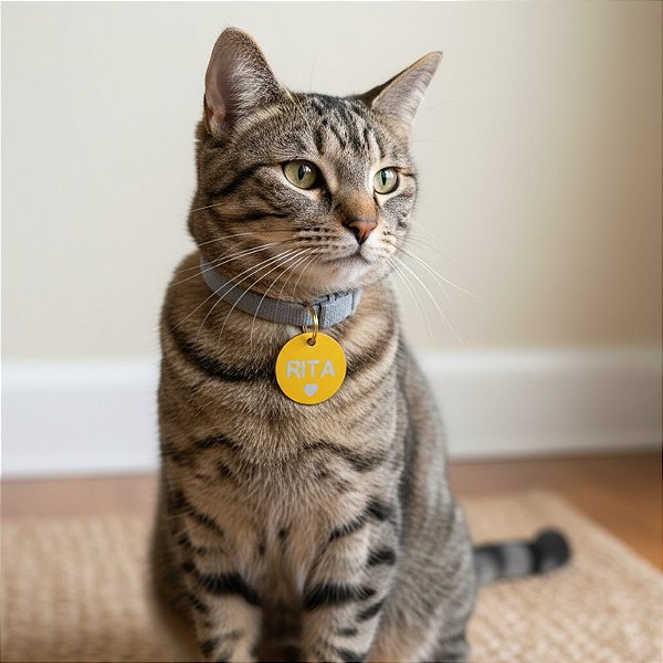 Plaquinha TAG de identificação Personalizada para Coleira Pet - Madiba Pet