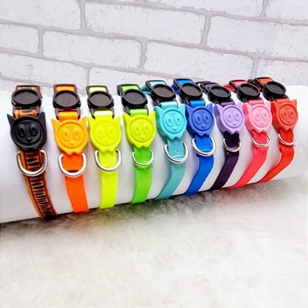 Kit de Coleiras AntI-Enforcamento para Gatos 10 unidades - Diversas Cores