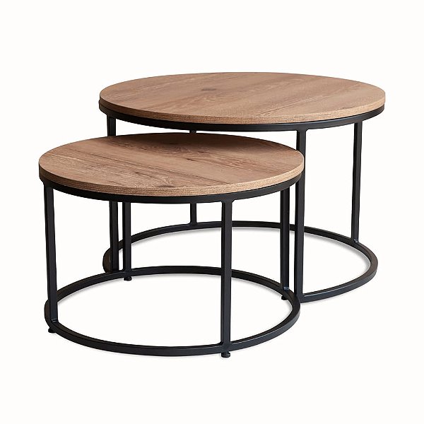 Duo de Mesas de Centro Kira Com MDF Antiqua