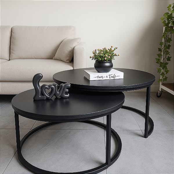 Duo de Mesas de Centro Kira Preta