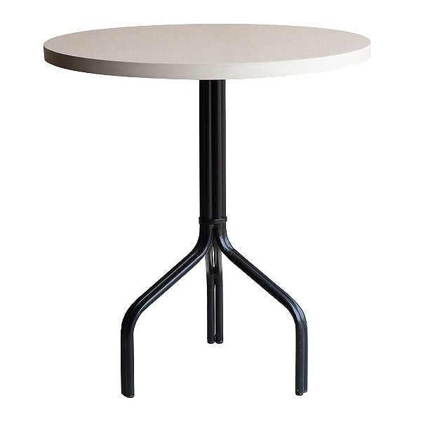 Mesa Redonda Sara 70cm - Preto com tampo Branco