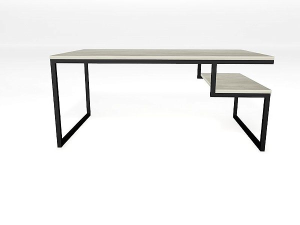 MESA DE CENTRO INÁ RETANGULAR 40X80X50 PRETO COM TAMPO TEKA ARTICO