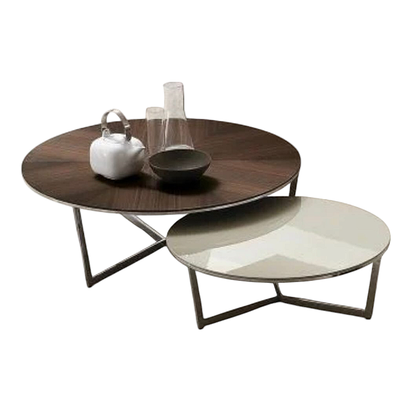 Duo de Mesas de Centro Fernanda Prata com tampo Off White Tempranillo