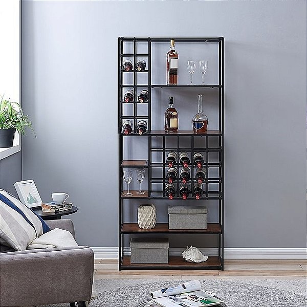 ESTANTE DE FERRO COM ADEGA PARA VINHOS