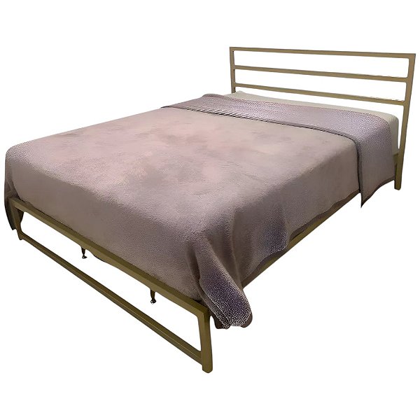 Cama de Ferro Carolina Dourada de Casal 1,38x1,88 com 20cm do Chão