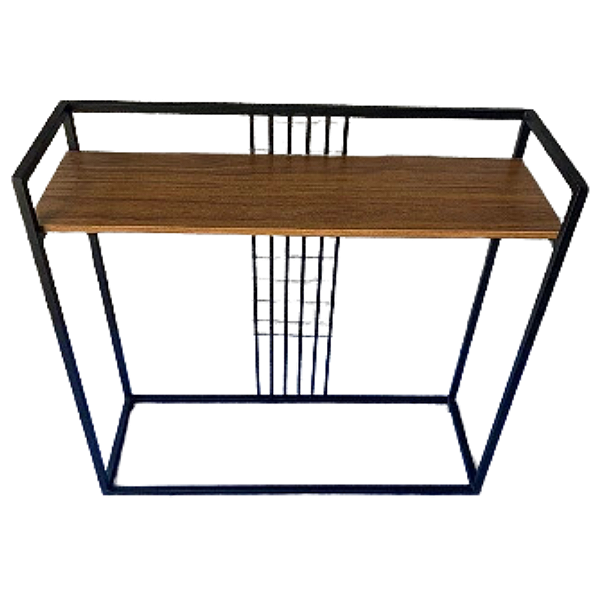 Aparador de ferro modelo preto Luxo com MDF Cumaru 1,00X35