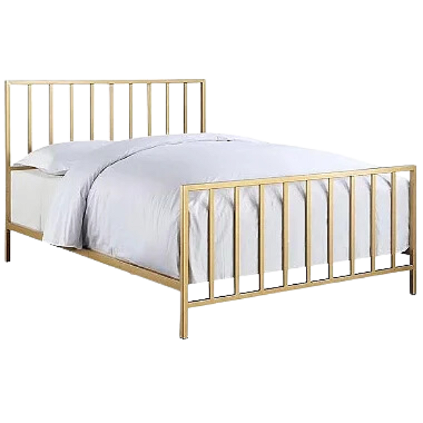 Cama de Ferro Nina Dourada tamanho Queen 1,58x1,98