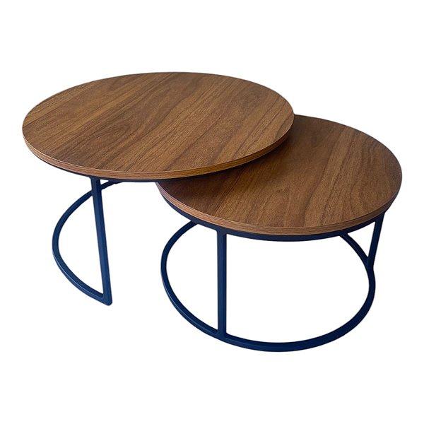 Duo de Mesas de Centro Kira Com MDF Cumaru Raiz