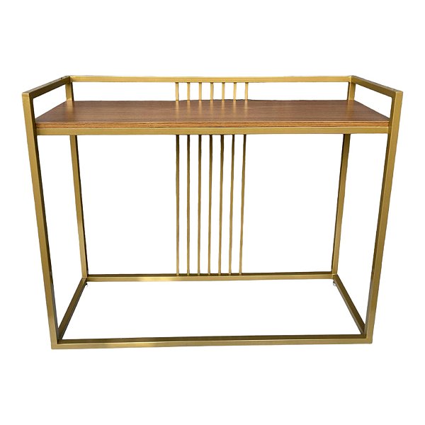 Aparador de ferro modelo Dourado Luxo com MDF Louro Freijó 1,00X35